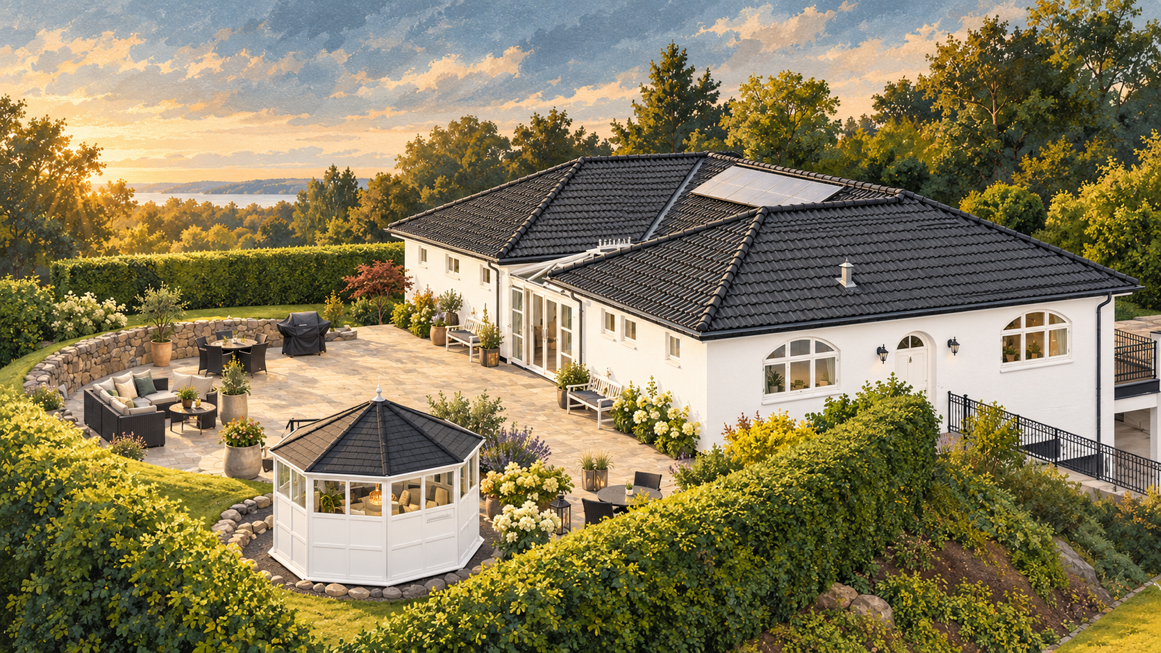 Illustration af huset på Stenhusparken